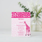 Giraffe Baby Meisje PINK Modern Pattern Baby showe Kaart (Staand voorkant)