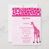 Giraffe Baby Meisje PINK Modern Pattern Baby showe Kaart (Voorkant)