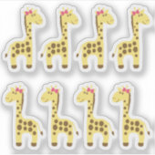 Giraffe Baby Meisje Roze Bow Planner / Scrapbook Sticker (Voorkant)