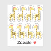 Giraffe Baby Meisje Roze Strik Planner / Scrapbook Sticker (Vel)