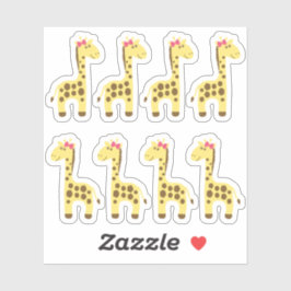 Giraffe Baby Meisje Roze Strik Planner / Scrapbook Sticker