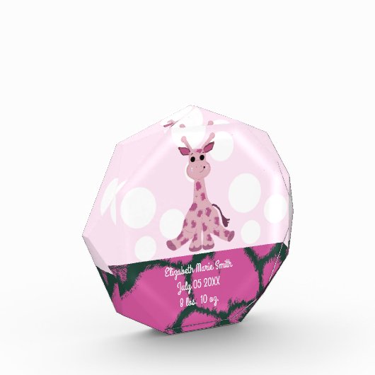 Giraffe Baby Meisjes Geboortedatum Fotoblokken (Links)