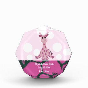 Giraffe Baby Meisjes Geboortedatum Fotoblokken