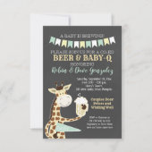 Giraffe Baby-Q Koppels Baby shower Uitnodiging (Voorkant)