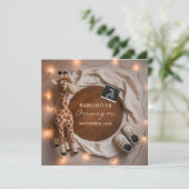  giraffe baby reveal pregnancy announcement card aankondiging (Staand voorkant)