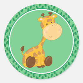 Giraffe | Baby Safari Animals Round Sticker