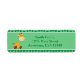 Giraffe | Baby Safari Dieren | Gepersonaliseerd Etiket