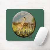 Giraffe baby safari muismatten groen (Met muis)