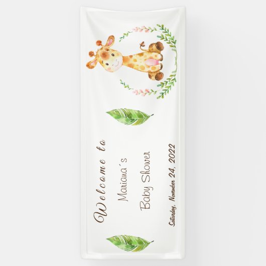 Giraffe Baby shower Banner (Verticaal)
