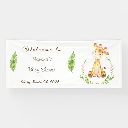  Giraffe Baby shower Banner (Horizontaal)