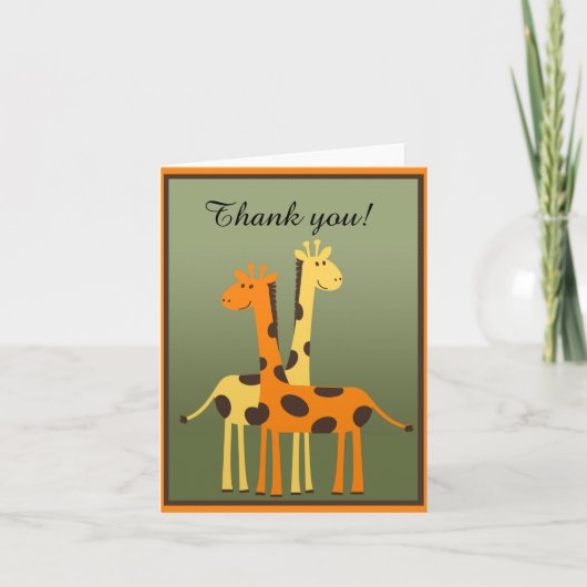 Giraffe Baby shower Bedankt voor je briefkaart (Voorkant)