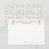 Giraffe Baby shower Beige Advies Kaart (Voorkant / Achterkant)