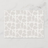 Giraffe Baby shower Beige Advies Kaart (Achterkant)