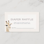 Giraffe Baby shower Beige Luier Raffle Ticket Informatiekaartje (Voorkant)