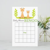 Giraffe baby shower bingo card (Staand voorkant)