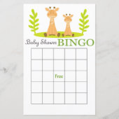 Giraffe baby shower bingo card (Voorkant)