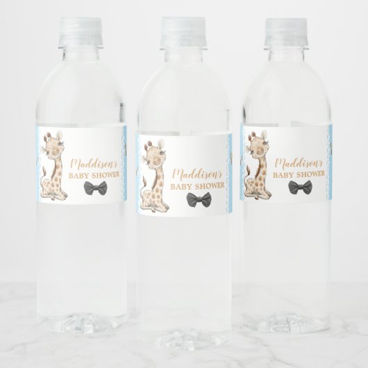 Giraffe Baby shower Birthday Waterfles Etiket (Flessen)