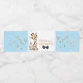 Giraffe Baby shower Birthday Waterfles Etiket (Enkel label)