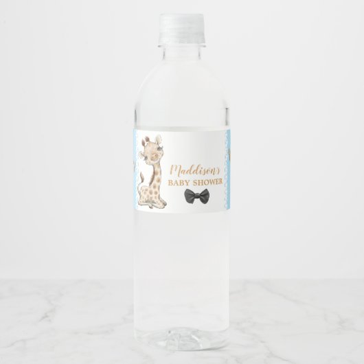 Giraffe Baby shower Birthday Waterfles Etiket (Voorkant)