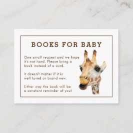 Giraffe Baby shower Boek aanvragen Invoerkaart Informatiekaartje