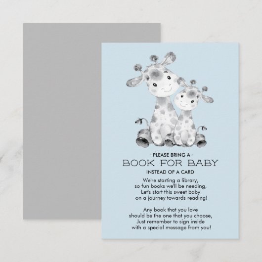 Giraffe Baby shower Boek voor Baby Kaart (Voorkant / Achterkant)