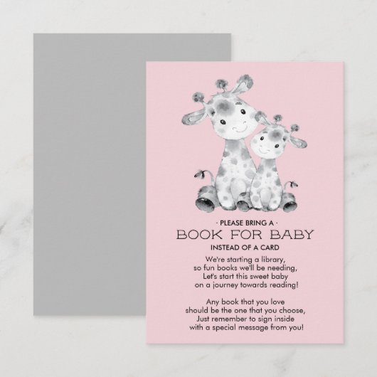 Giraffe Baby shower Boek voor Baby Kaart (Voorkant / Achterkant)