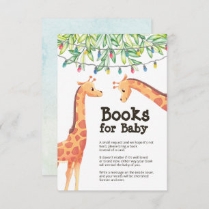 Giraffe Baby shower Book Enclosure Card Kaart