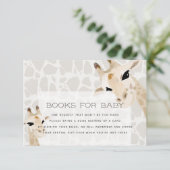 Giraffe Baby shower Book Request Card Informatiekaartje (Staand voorkant)