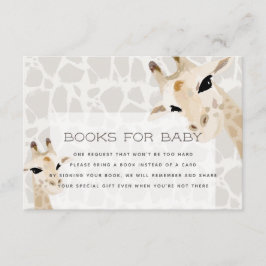 Giraffe Baby shower Book Request Card Informatiekaartje