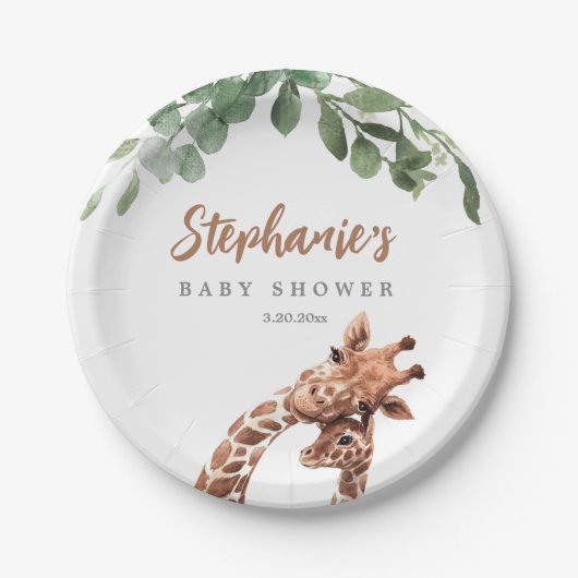 Giraffe Baby shower Bord (Voorkant)
