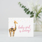 Giraffe Baby shower Briefkaart (Staand voorkant)