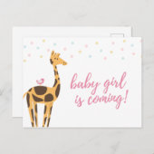 Giraffe Baby shower Briefkaart (Voorkant / Achterkant)