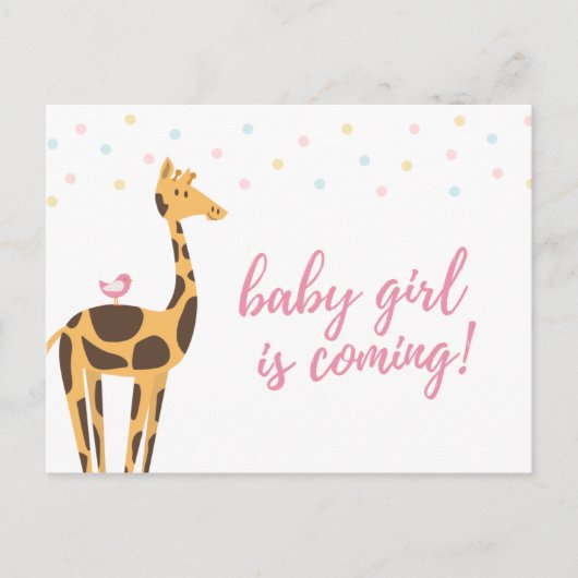Giraffe Baby shower Briefkaart (Voorkant)