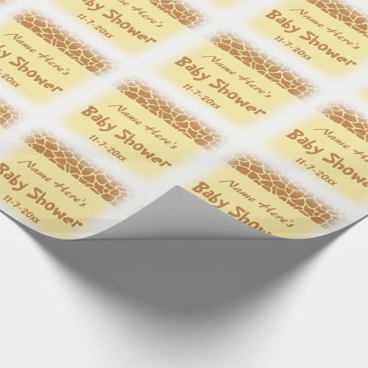 Giraffe Baby shower Cadeaupapier (Hoek)