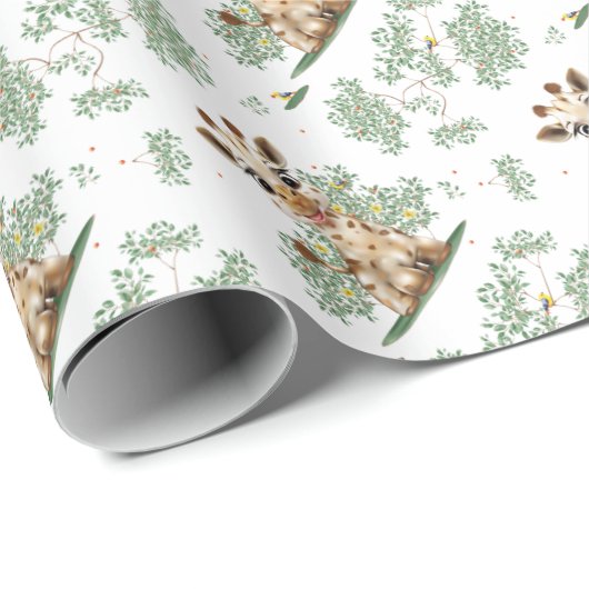 Giraffe Baby shower Cadeaupapier (Rol Hoek)