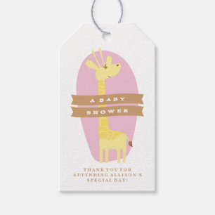 Giraffe Baby shower Dank u Label cadeau Cadeaulabel