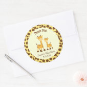 Giraffe Baby shower Dank u Sticker Woodland (Envelop)