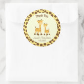 Giraffe Baby shower Dank u Sticker Woodland (Tas)