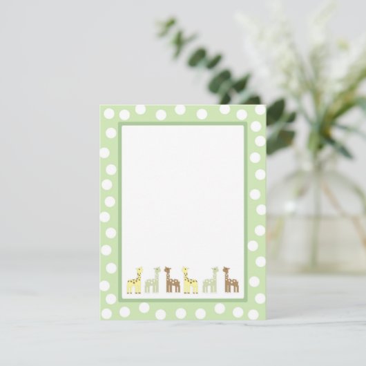 Giraffe baby shower dank u uw opmerkingen bedankkaart (Staand voorkant)