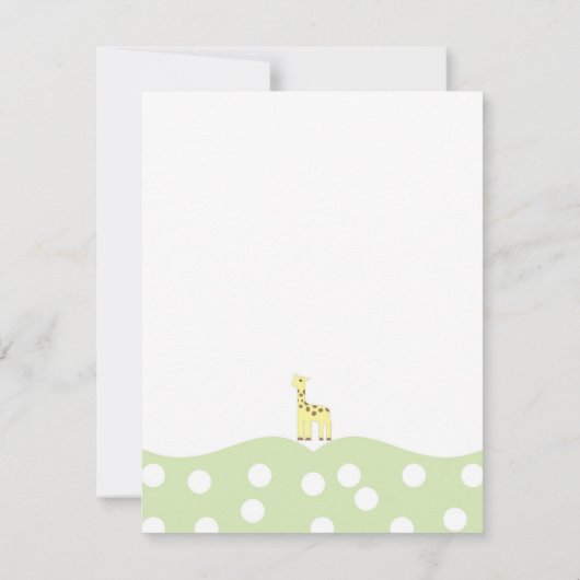 Giraffe baby shower dank u uw opmerkingen bedankkaart (Achterkant)