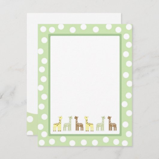 Giraffe baby shower dank u uw opmerkingen bedankkaart (Voorkant / Achterkant)