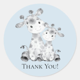 Giraffe Baby shower Dank u voor Sticker