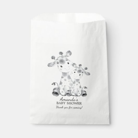 Giraffe Baby shower Favor Bags Bedankzakje (Voorkant)