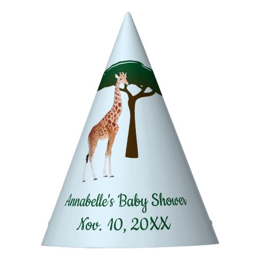 Giraffe Baby shower Feesthoedjes (Voorkant)