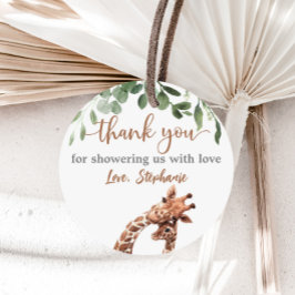 Giraffe baby shower gunst sticker