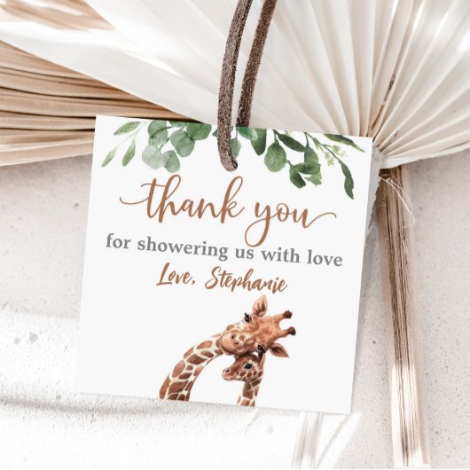 Giraffe baby shower gunst sticker