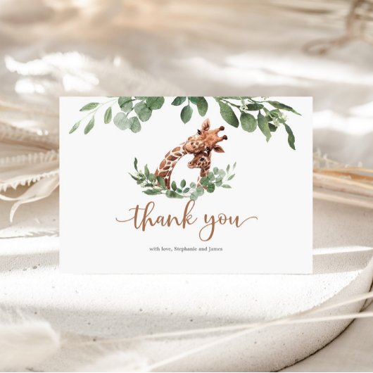 Giraffe Baby shower Hartelijk dank Bedankkaart