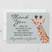 Giraffe Baby shower Hartelijk dank Bedankkaart (Voorkant)