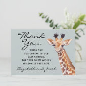 Giraffe Baby shower Hartelijk dank Bedankkaart (Staand voorkant)
