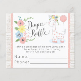 Giraffe Baby shower instapmodel Kaart voor luier R